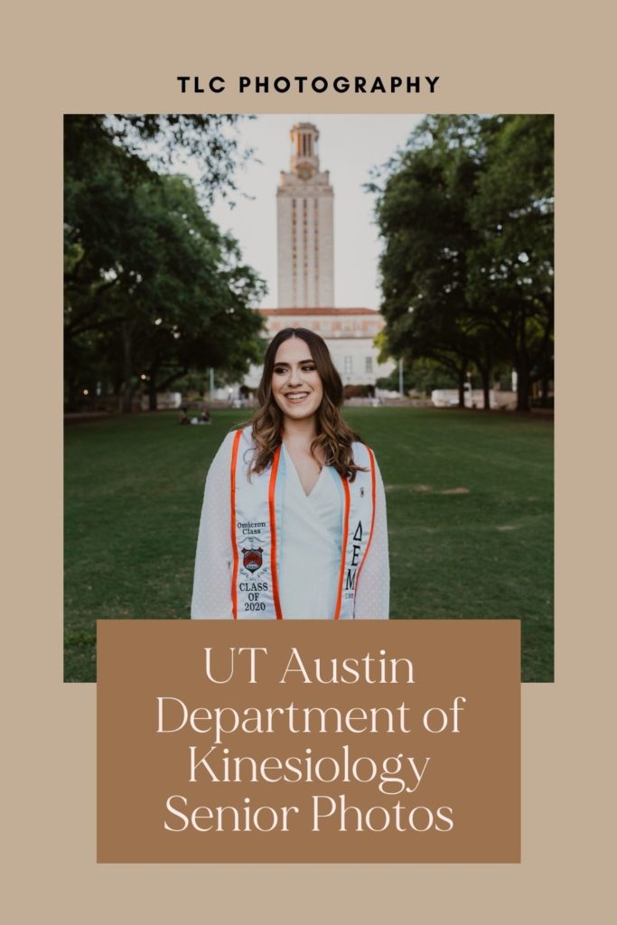 Senior photos in front of the UT Tower